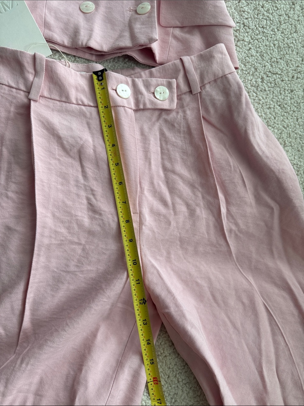 Zara Double-Breasted Sleeveless Pink Top and Pants Wide Legs Size 4 - Picture 13 of 16
